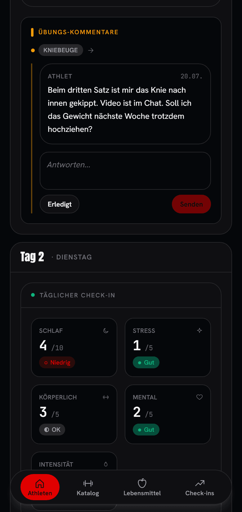 Feedback pro Übung