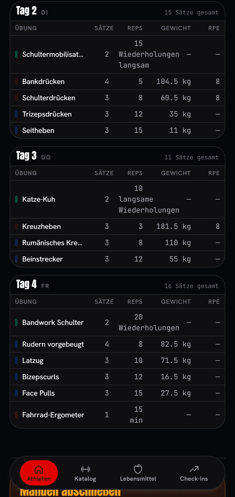 Wochenplanung